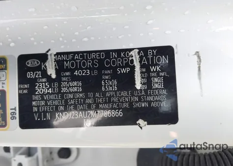 2021 Kia Soul Lx from USA, damaged, VIN KNDJ23AU2M7786866